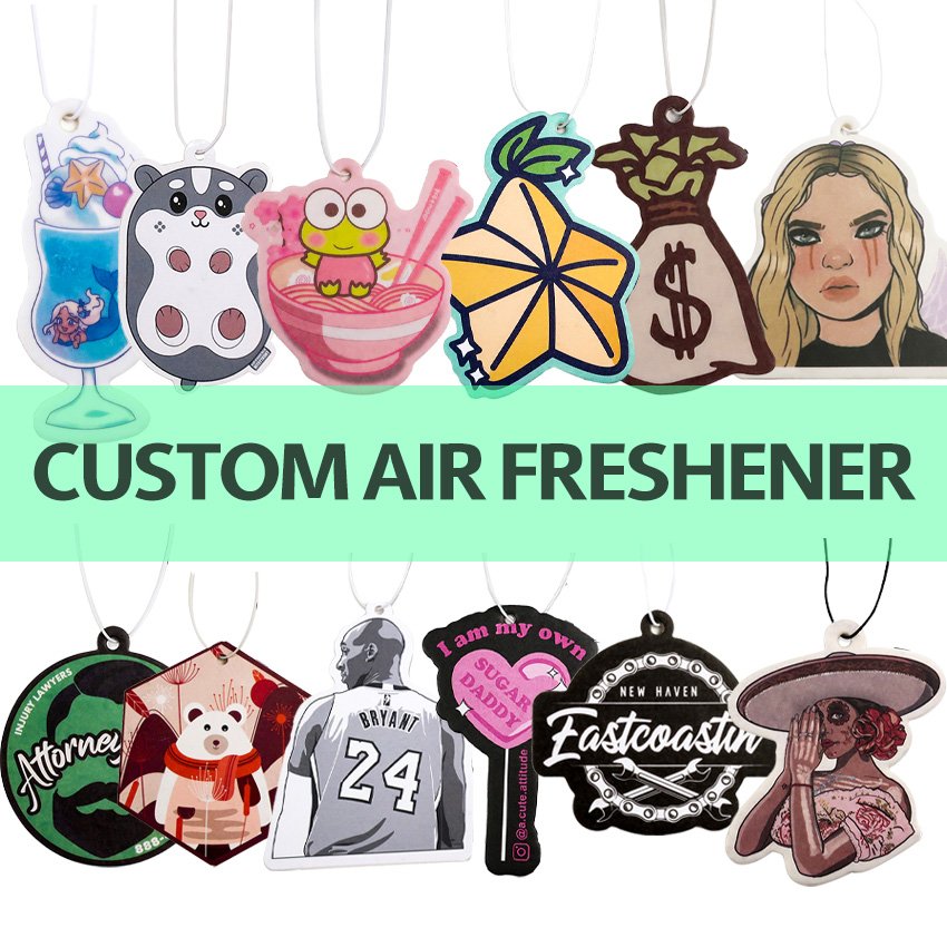 personalized Custom logo Paper Car Hanging Car Air fragrance Freshener for Different Shapes Scents