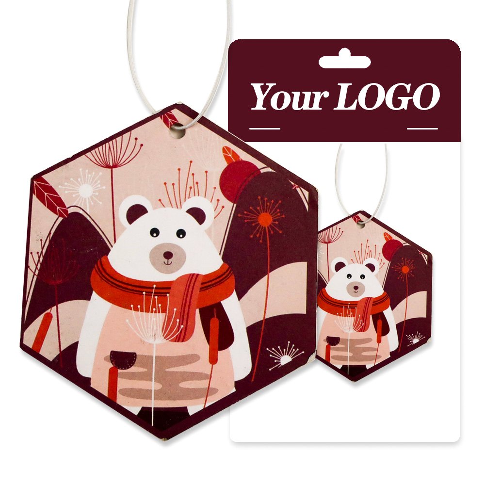 Factory custom logo paper car hanging car air fragrance freshener for different shapes scents