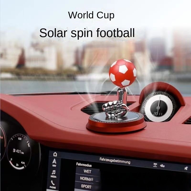 Solar Rotary Football Solar Car Aromatherapy Perfume Diffuser Car Interior Decoration Fragrance Air Freshener