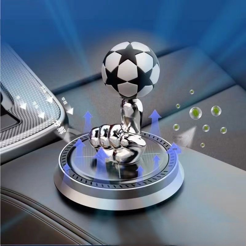 Solar Rotary Football Solar Car Aromatherapy Perfume Diffuser Car Interior Decoration Fragrance Air Freshener