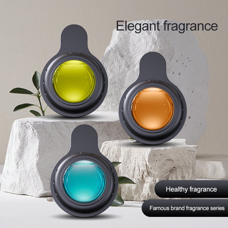 New aromatherapy car air freshener conditioning outlet clips natural odor perfume round breathable film Customizable fragrance