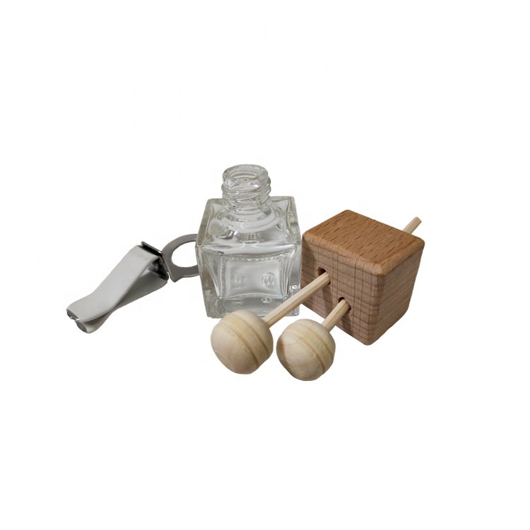 Luxury Car Air Freshener Diffuser Empty Bottle Auto Accessory Clip Solid Metal Glass Air Conditioner Vent Pendant Essential Oil