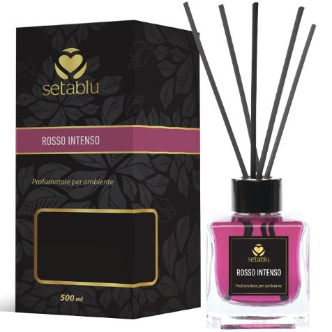 Rosso Intenso 500ml Reed Diffuser in Glass Bottle Colorful Liquid for Car & Home Use Private Label by Turkish Box Manufacturer