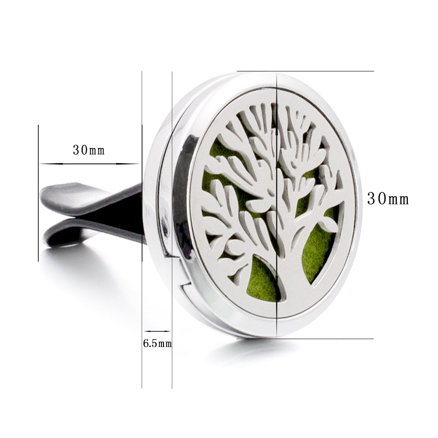 30mm OEM ODM Round Magnet Stainless Steel Vent Clip Car Air Freshener Aromatherapy Oil Diffuser Car Perfume Diffuser