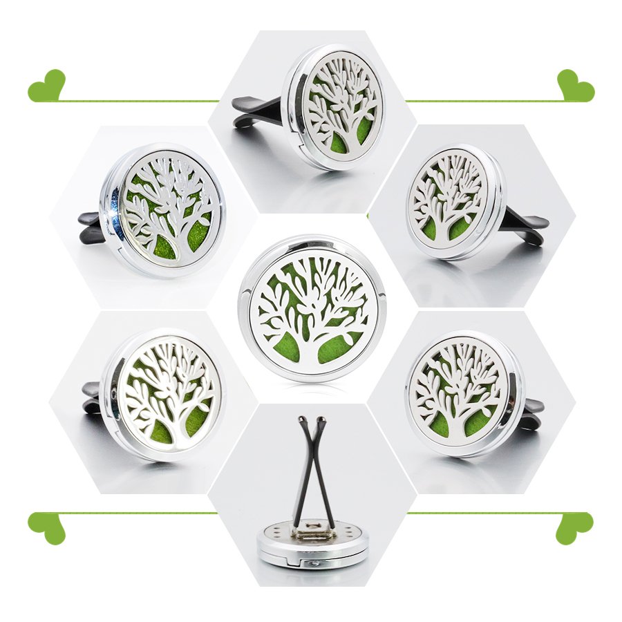 30mm OEM ODM Round Magnet Stainless Steel Vent Clip Car Air Freshener Aromatherapy Oil Diffuser Car Perfume Diffuser