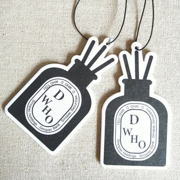 Wholesale custom low price luxury perfume bottle scent hanging paper car air freshener