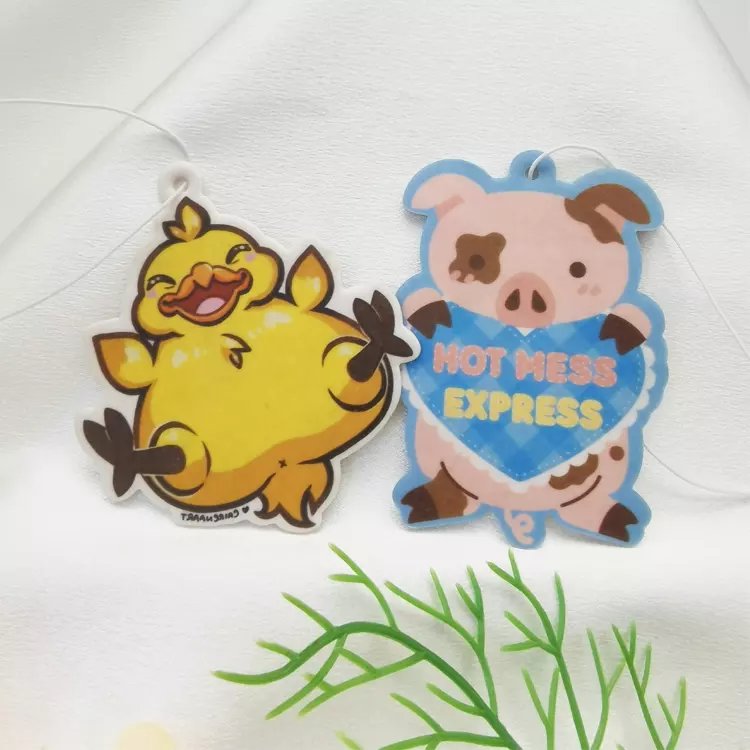Personalized Custom long card package anime design Paper Car Hanging Car Air fragrance Freshener for Different Scents