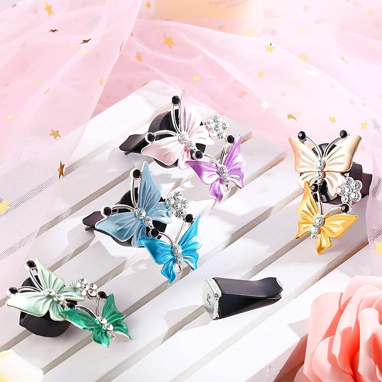 Crystal Girls Shiny Butterfly Lady Car Freshener Ornaments Air Conditioning Outlet Fragrance Interior Accessories