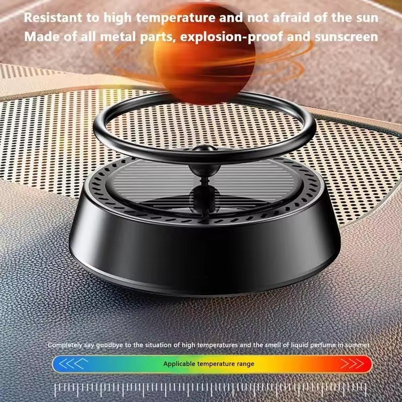 Solar rotating diffuser car center console air purifier ornament long lasting fragrance aroma for car