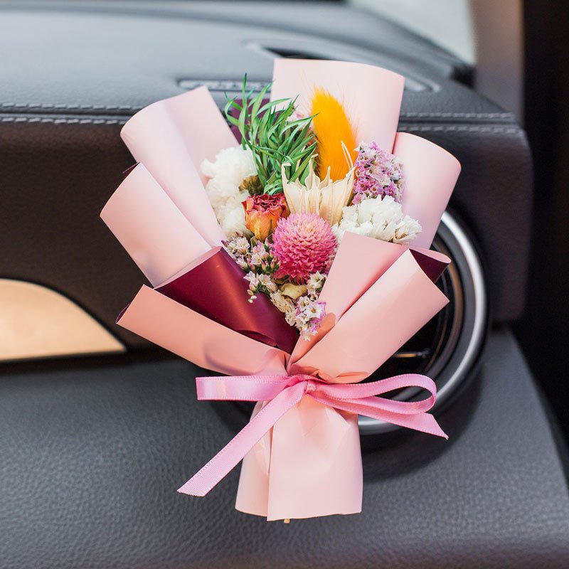 Wedding Air Vent Outlet Perfume Diffuser Clip Bouquet Decoration Air Conditioning Car Fragrance Dried Flower Car Aromatherapy
