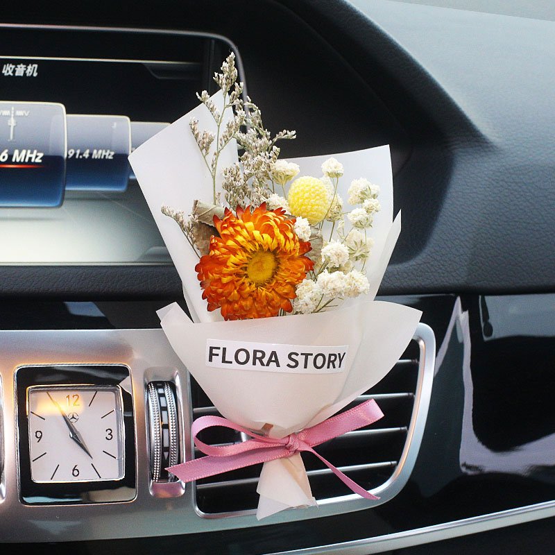 Wedding Air Vent Outlet Perfume Diffuser Clip Bouquet Decoration Air Conditioning Car Fragrance Dried Flower Car Aromatherapy