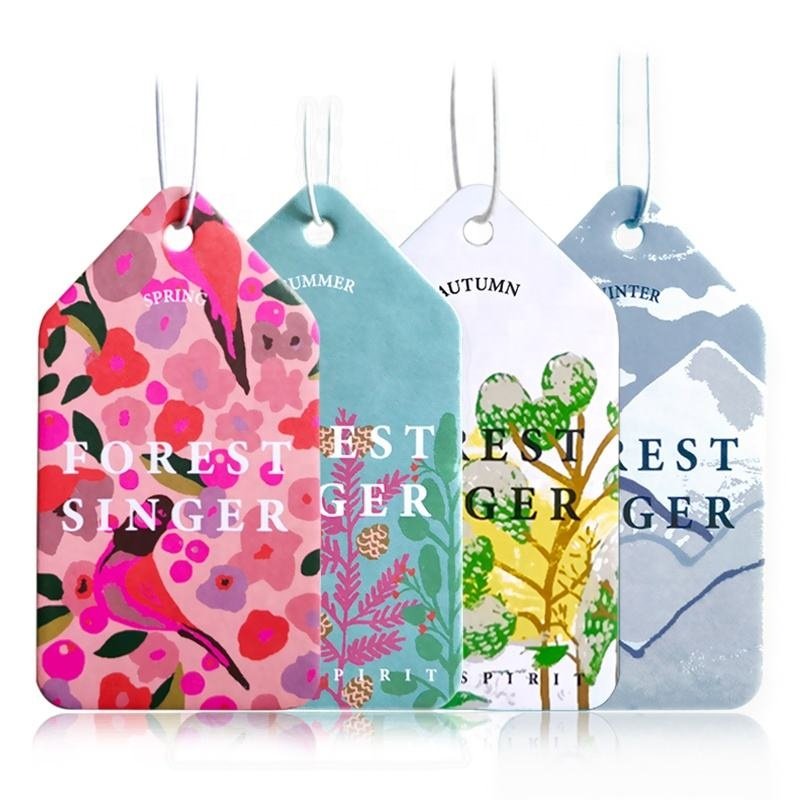 Wholesale Promotional Various Fragrance Scents Random Shaped Hanging Paper Car Air Freshener With 12 Pieces Blind Box