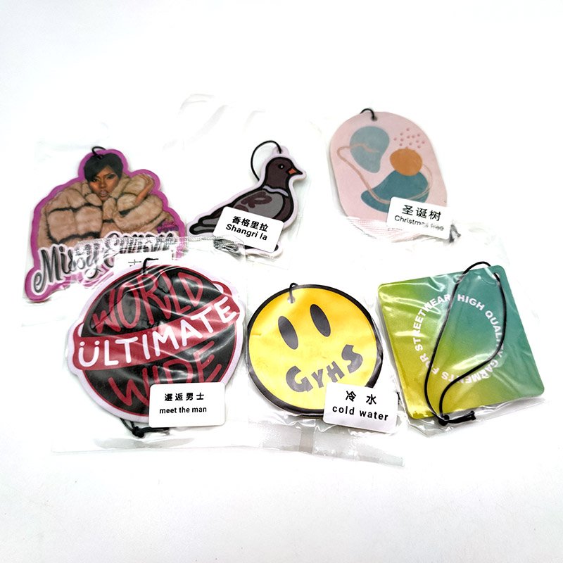 Custom shape and design car re freshener air fresheners sublimation car freshener