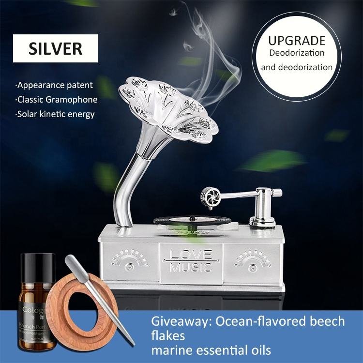 Record Player Design Long Lasting Car perfume Energy Rotating Alloy Car Air Freshener