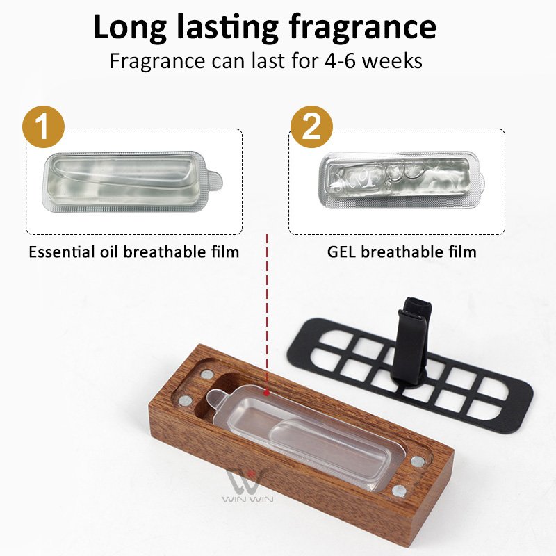 Best Selling OEM Car Fragrance Perfume Diffuser Vent Clip Fragrance Diffusing Wooden Car Scent Air Freshener
