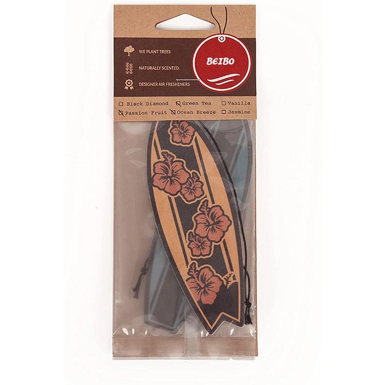 Wholesale Custom OEM Design Unscented Absorbent Long-Lasting Paper Car Air Freshener Vibration Sensor Initial Car Interior Decor