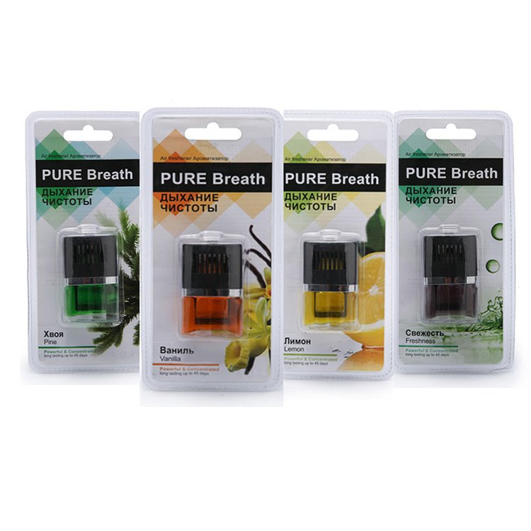 OEM Modern 10ml Car Air Conditioner Diffuser Clip-on Vent Glass Bottle Air Freshener Plastic Liquid Fragrance Perfume Bottle