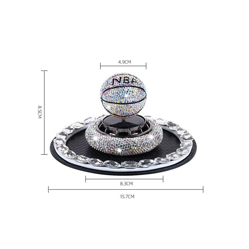 Solar Car Aromatherapy Decoration Creative Car Air Freshener Diffuser Automatic Rotating Basketball Aromatherapy Decoration