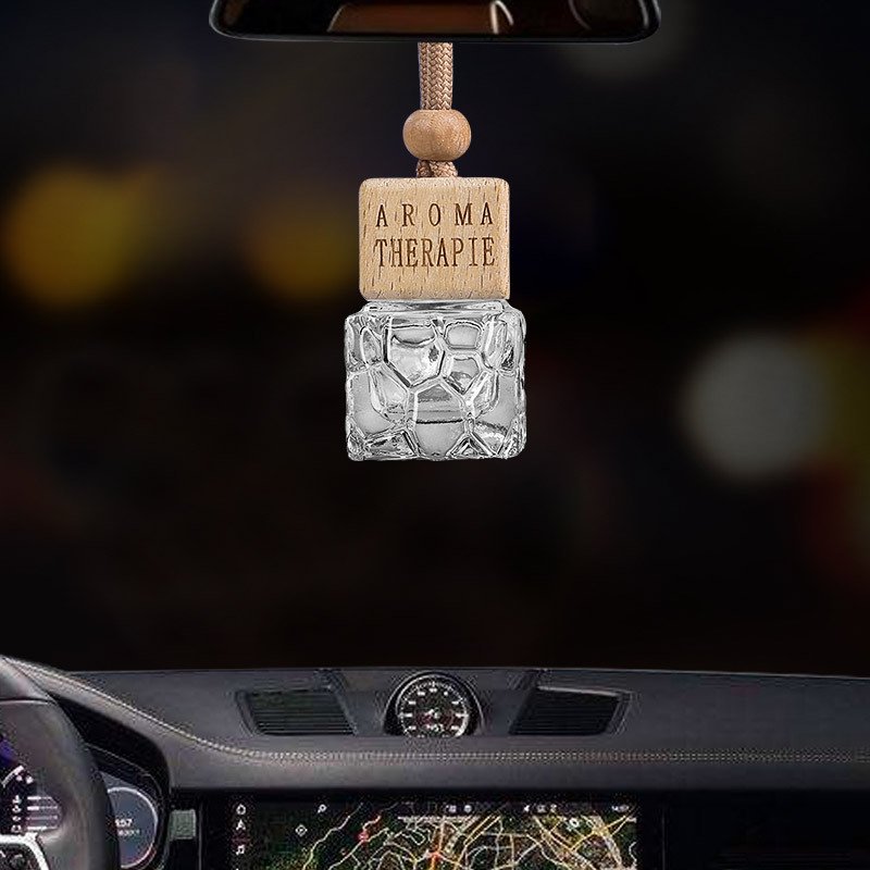 Wholesale Custom 8ml Black Perfume Bottle Car Diffuser Essential Hanging Flower Fragrance Oil Diffuser Car Stone Air Freshener