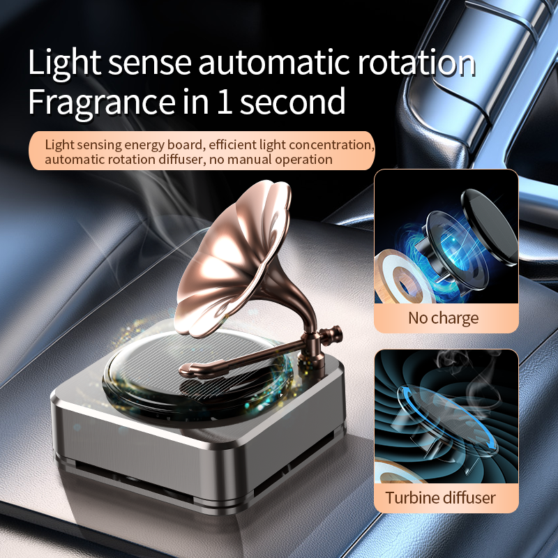 Light luxury Solar horn metal perfume deodorant car aromatherapy air freshener car Interior decoration