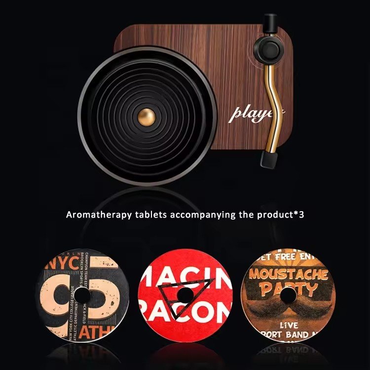 HOT Unique Record Player Car Aroma Diffuser Car Vent Clips Air Freshener