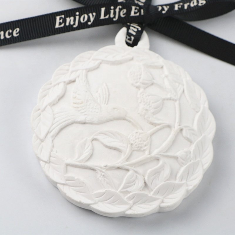 Factory Direct Sale Scented Ceramic Flower Essential Oil Diffuser Hanging Car Wardrobe Aroma Oil Air Freshener