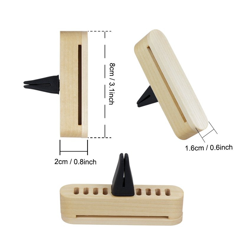 Wood Car Interior Accessories Air Freshener Aromatherapy Car Holder Clip Essential Oil Diffuser