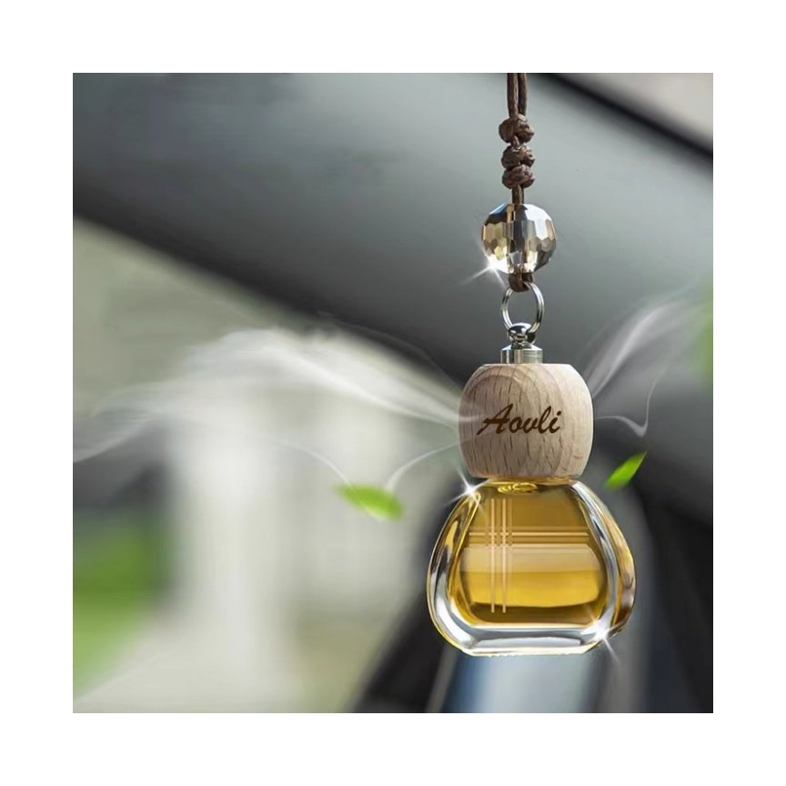 Luxury Car Freshener New Glass Car Air Freshener Bottle Essential Oil Diffuser Hanging Custom Fragrance For Car