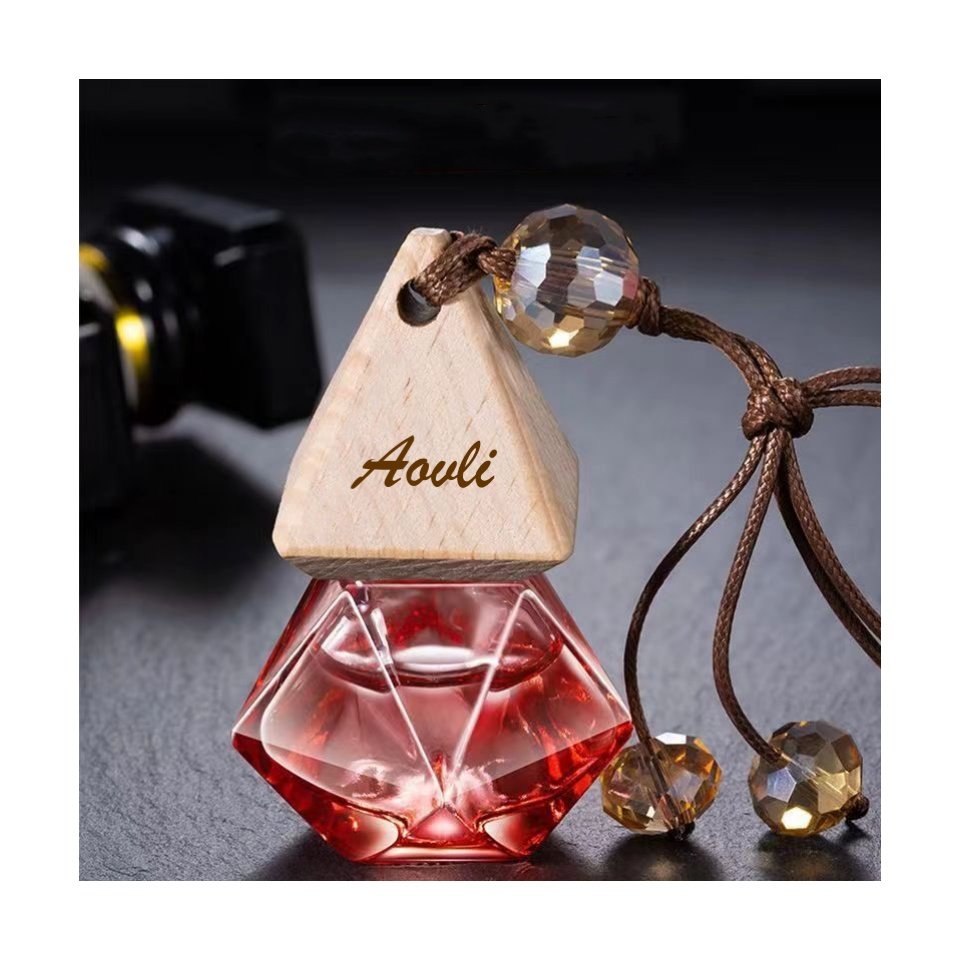 Luxury Car Freshener New Glass Car Air Freshener Bottle Essential Oil Diffuser Hanging Custom Fragrance For Car