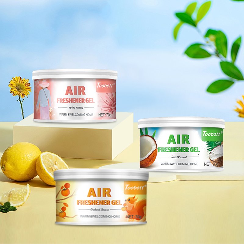 Toobett Air freshener gel custom Freshening Home Car long lasting Scent solid gel for air fragrance freshener 70g