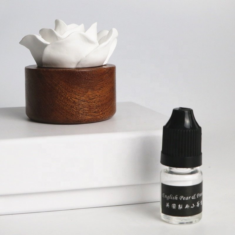 Factory Wholesale Home Car Home Air Freshener Scented Ceramic Wooden Porcelain Flower Aroma Plaster Essential Oil Diffuser