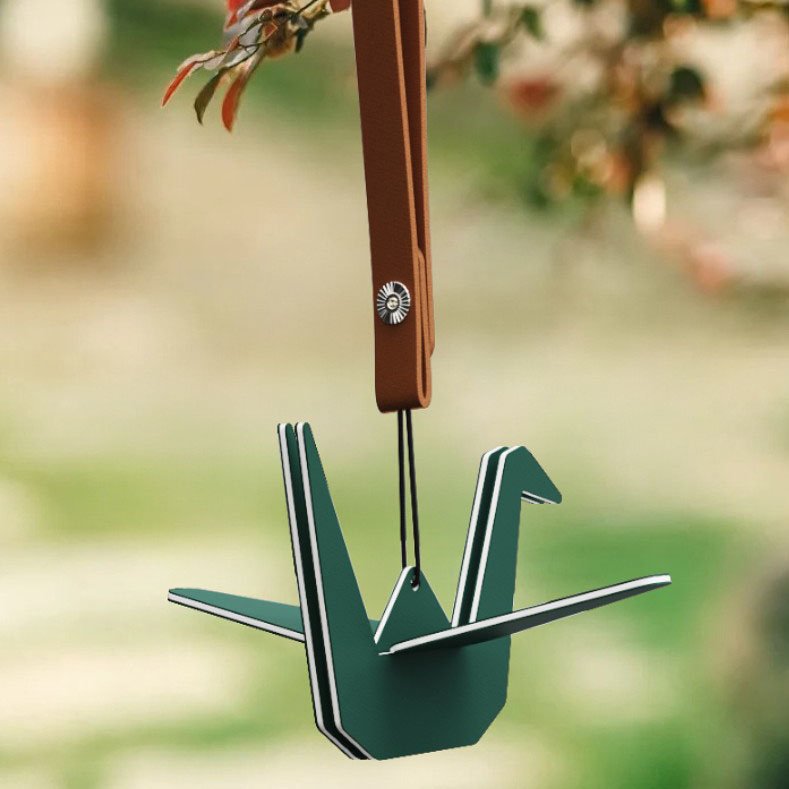 Long-Lasting Paper Crane Car Air Freshener Hanging Mirror Pendant Essential Oil Diffuser Hanging Scent Car Accessories Decor