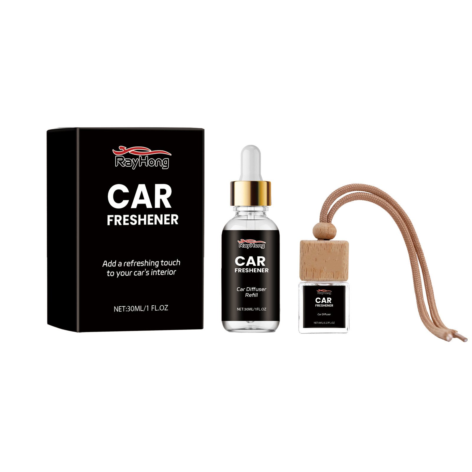 Customize package Fresh Fragrance Hanging Car Air Freshener Portable Diffuser With Refill For Car Bedroom Office Bathroom Toilet