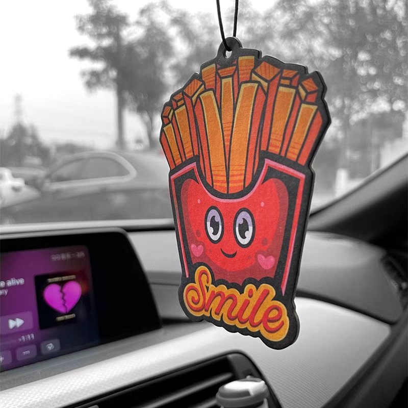 Factory wholesale custom high quality auto accessories die cutting logo paper car air fresheners with cardboard package