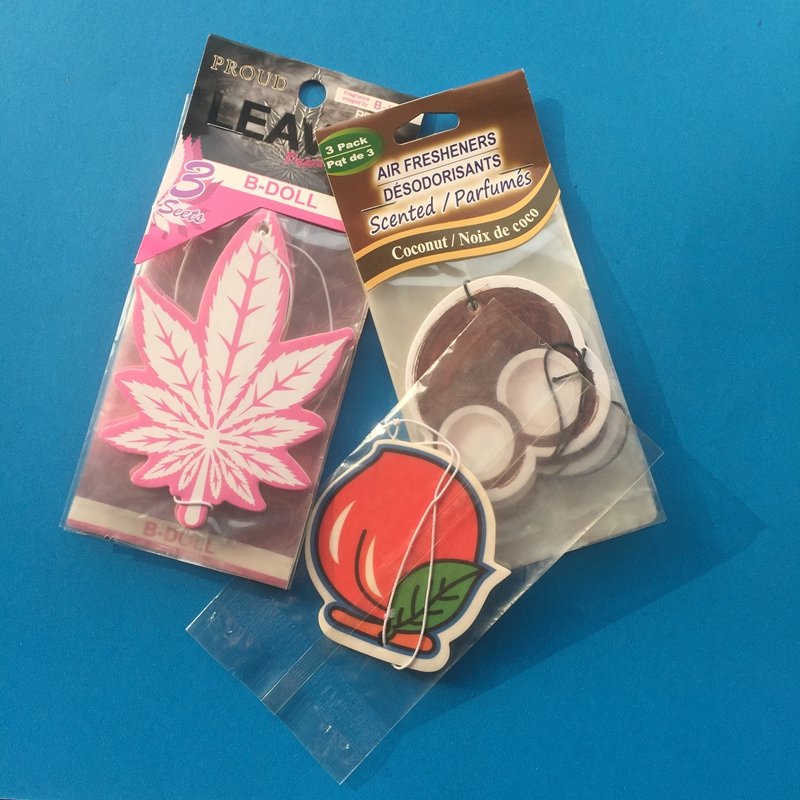 Hanging Car Air Freshener with Ambient Lighting Strawberry and Jasmine Fragrance Perfume