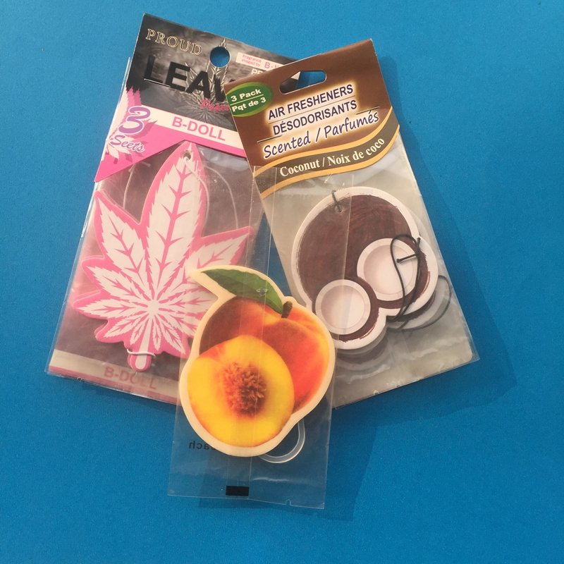 Hanging Car Air Freshener with Ambient Lighting Strawberry and Jasmine Fragrance Perfume