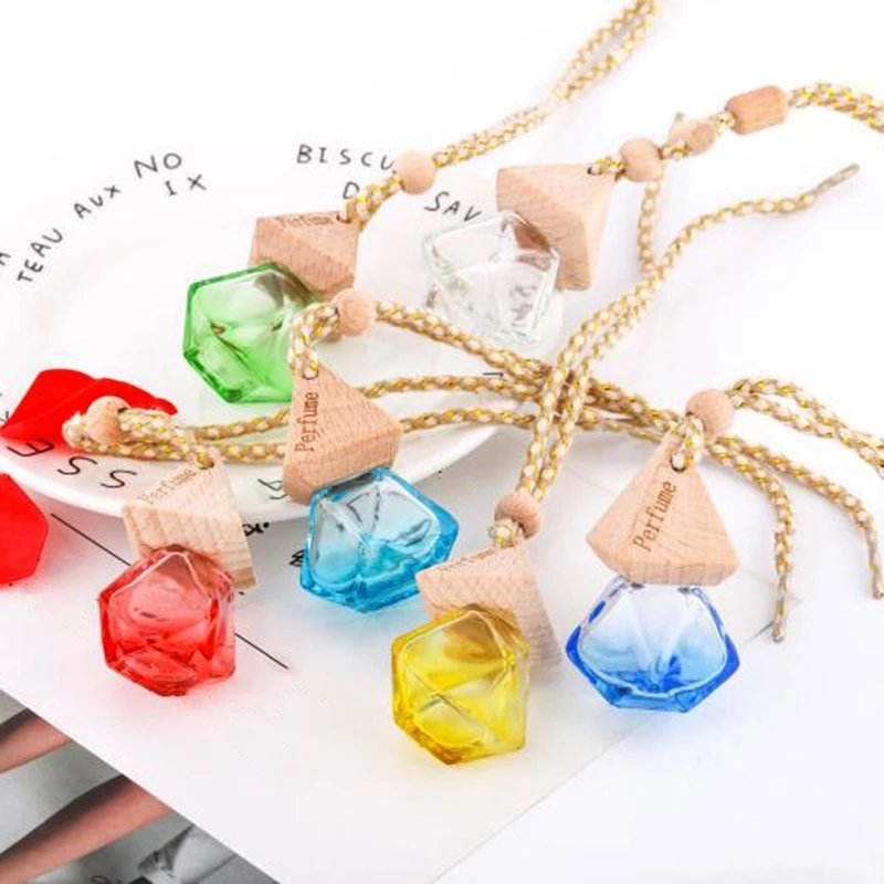 8ml Car Hanging Perfume Bottle Fragrance Air Freshener Empty Glass Bottle Aroma Essential Oil Pendants Diffuser