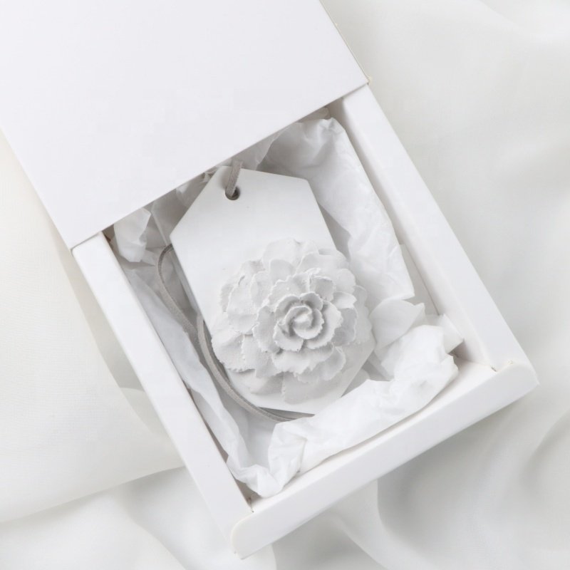 Home Wardrobe Hanging Car Air Freshener Aromatherapy Handmade Ceramic Flower Aroma Porcelain Plaster Fragrance Oil Diffuser