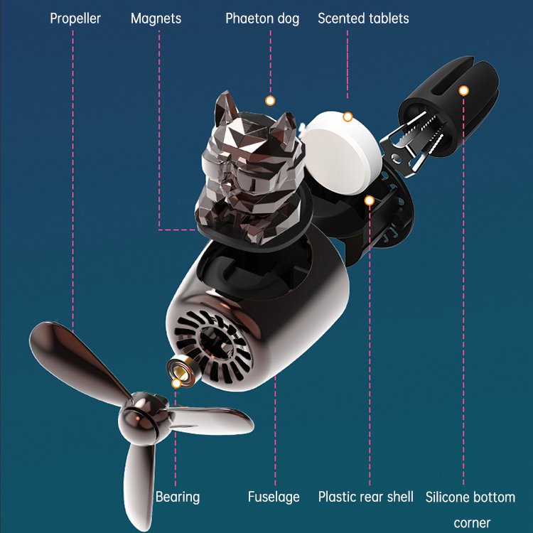 Direct Sales Cologne Scent New Style Black Little Dog Pilot Retro Airplane Ceeniu Smart Car Air Fresheners Set