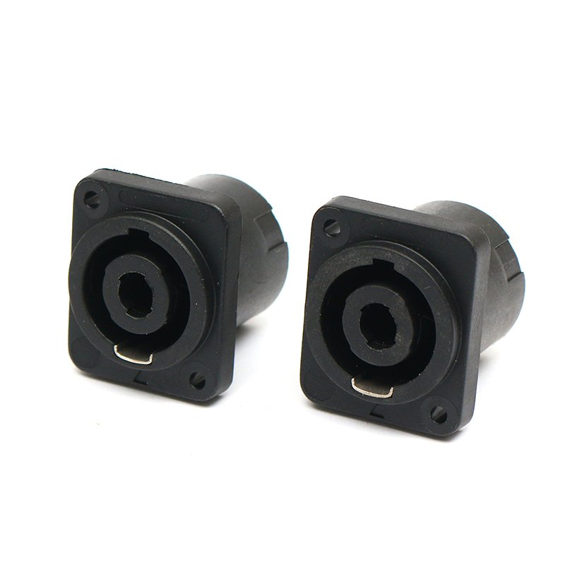 OEM Free Sample 8000-8500 Plug and unplug lifespan Audio Speaker Connector Microphone Ohm Head Square 4core Audio Speaker Socket