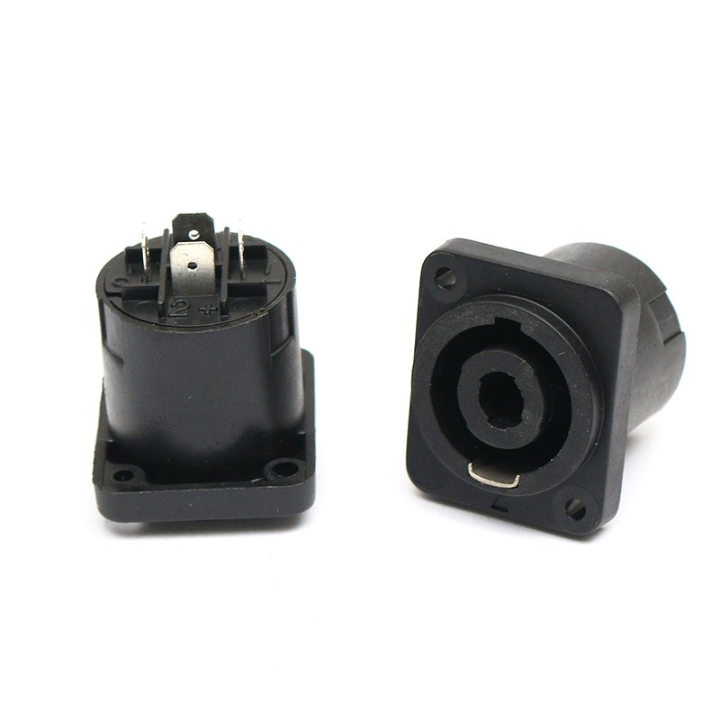 OEM Free Sample 8000-8500 Plug and unplug lifespan Audio Speaker Connector Microphone Ohm Head Square 4core Audio Speaker Socket