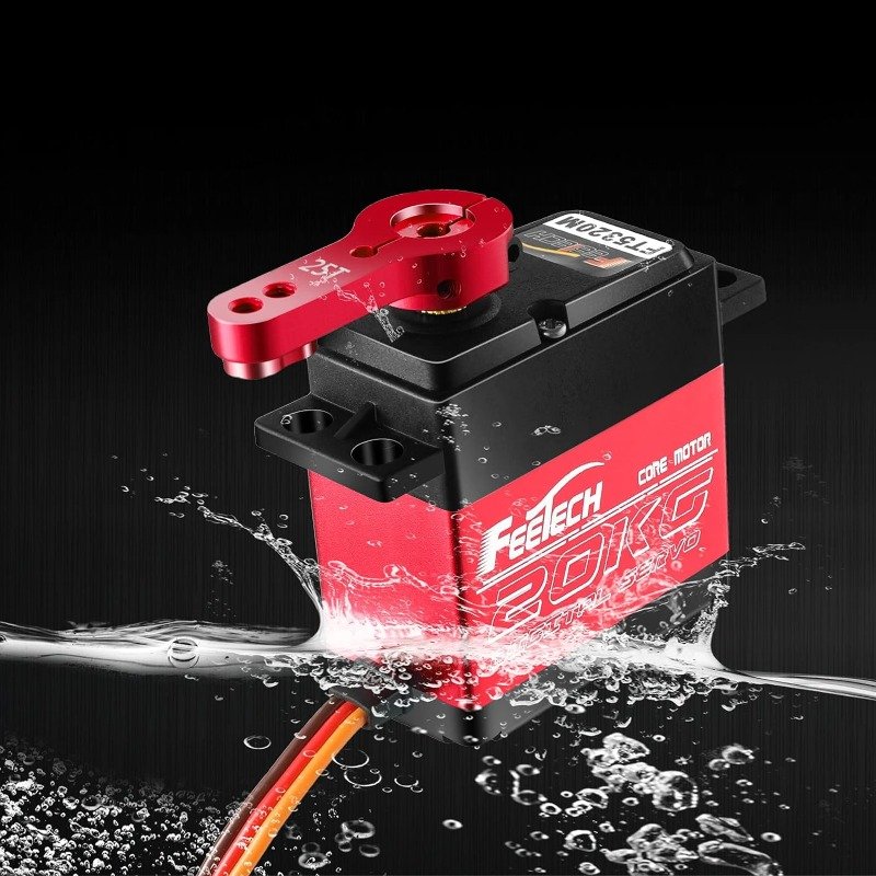 20KG Servo 7.4V HV Waterproof High Torque RC Servo Metal Gear Digital Servo Angle 180 for 1/10 RC Cars TRAXXS Baja RC4WD GTR