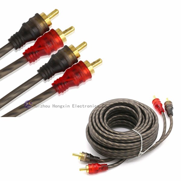 Wholesale Rca Cable for Car Amplifier Av Cable With Different Color Audio Rca Cable Male 2/3/5/10 Meters