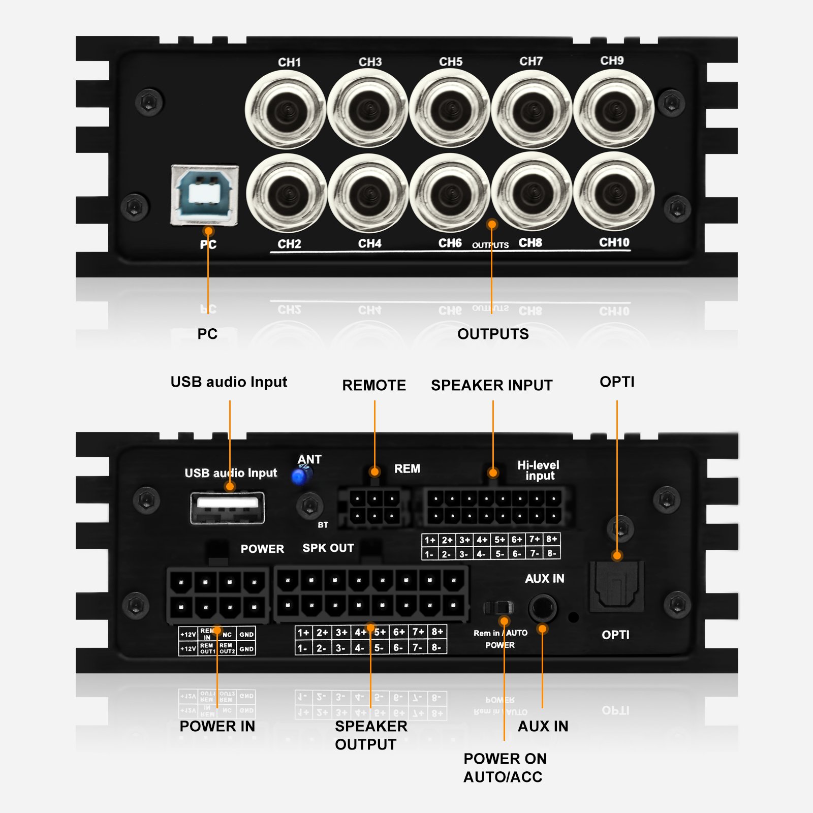 AudioWinner S810.8D OEM Professional Car Audio Amplifier 8 Channel Power Car Amplifiers with 10 Channel DSP
