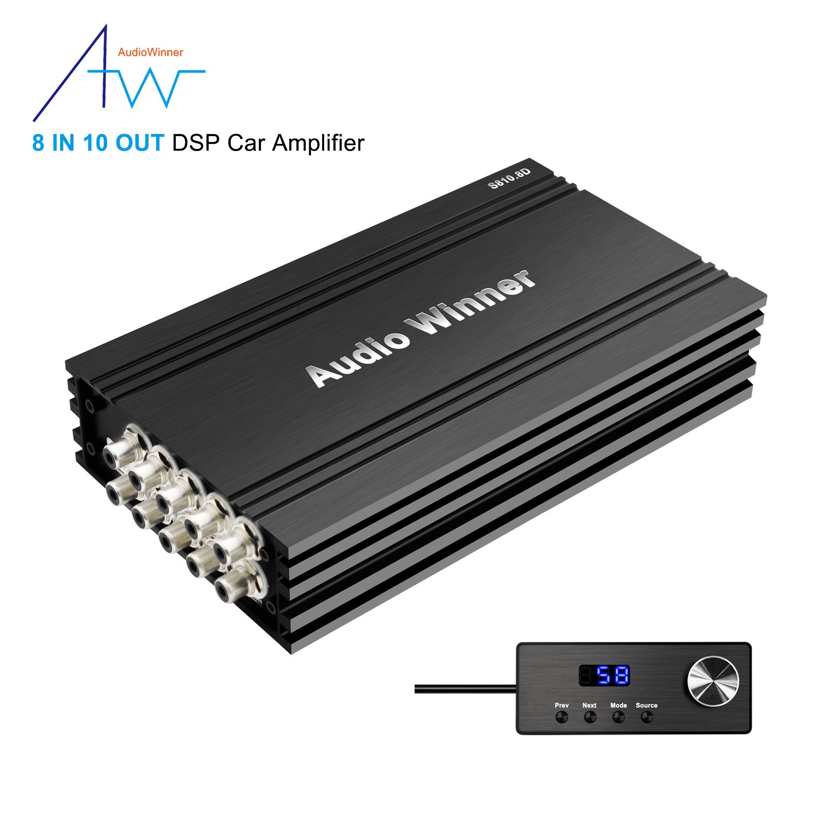 AudioWinner S810.8D OEM Professional Car Audio Amplifier 8 Channel Power Car Amplifiers with 10 Channel DSP