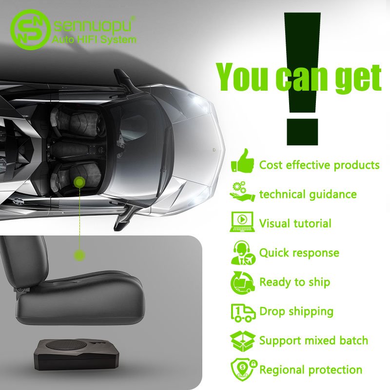 Sennuopu Car Active Subwoofers 8 Inch Speaker Under Seat Subwoofer for Car Audio System