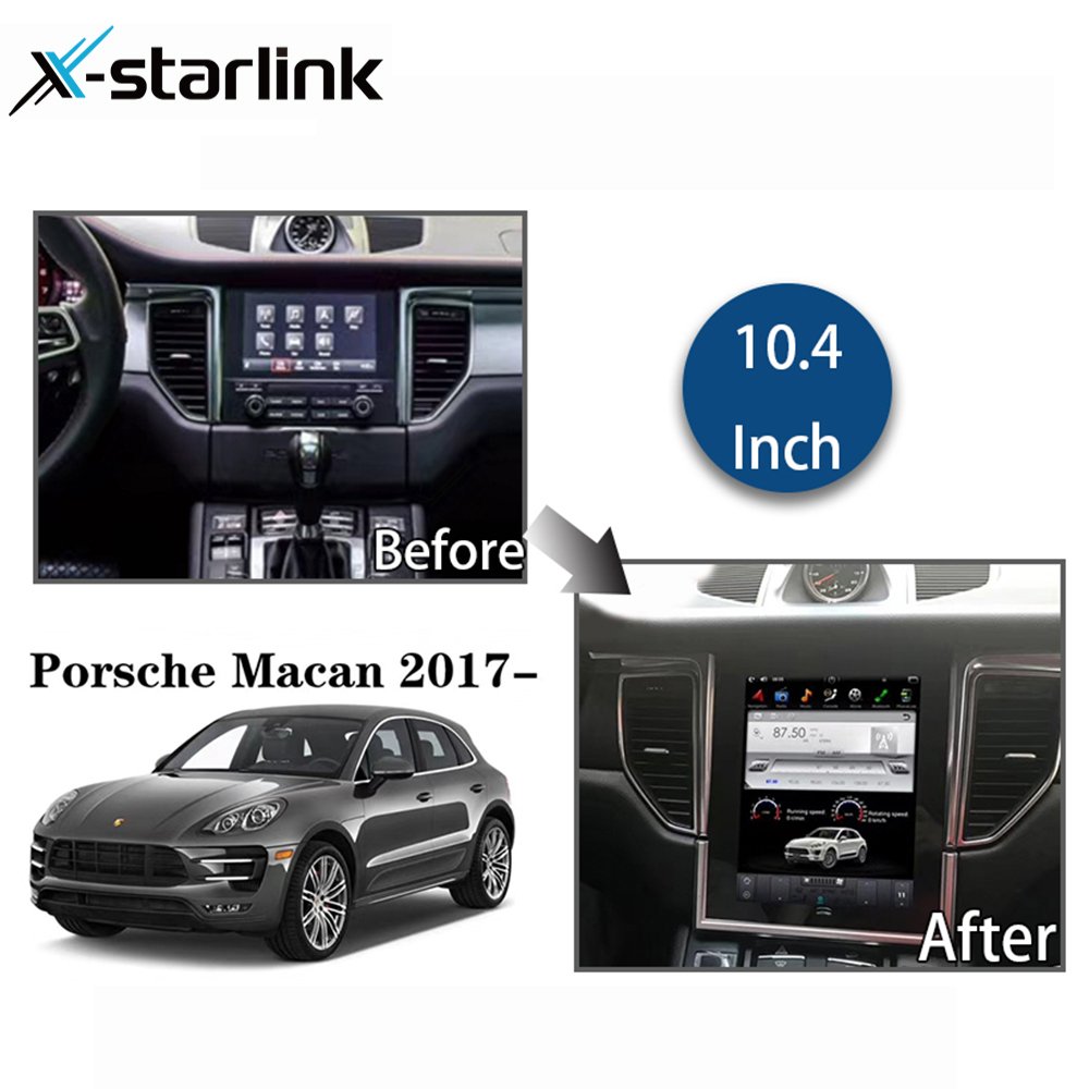 Tesla Style for Macan 2012-2017 PCM3.1/PCM4.0 Multifunctional Navigation Car Audio Supports 360 Carplay Android 12 Car Radio