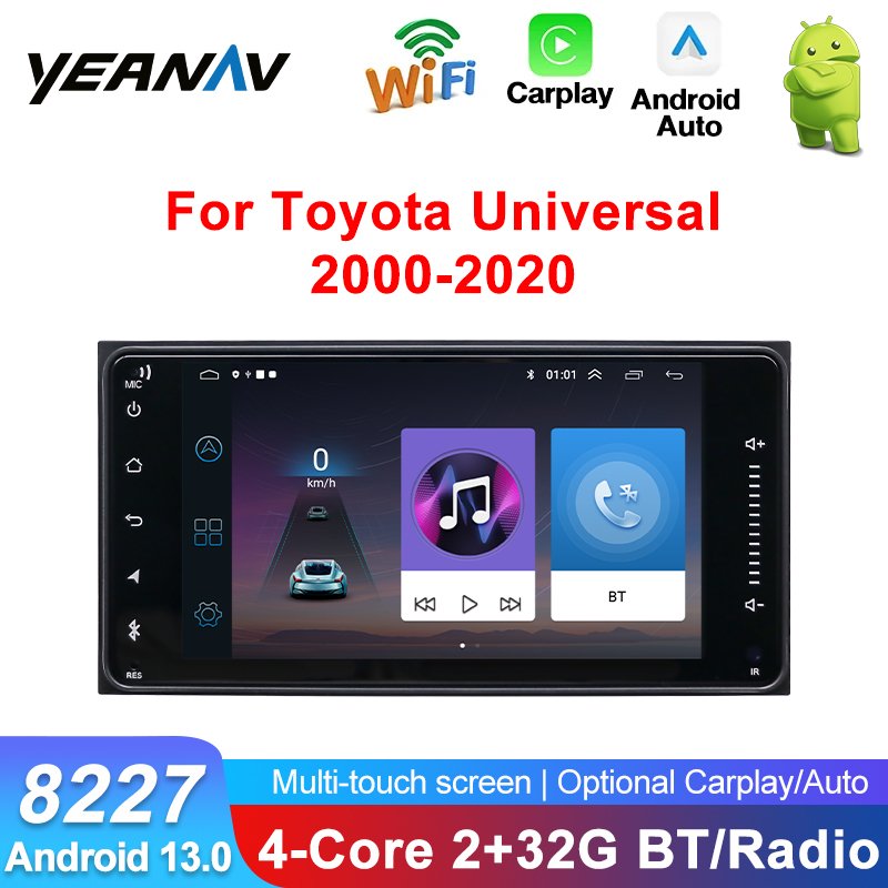Universal Android13 2+32GB 7inch 2Din Car Radio for Toyota Corolla Car Radio Multimedia Video Player Navigation GPS With Carplay