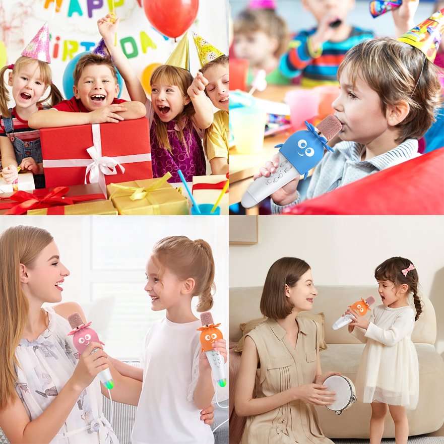 Portable Mini Karaoke K12 Kids Karoke Speaker With Two Mic RGB Color Light Home Singing Karaoke Family Wireless Outdoor
