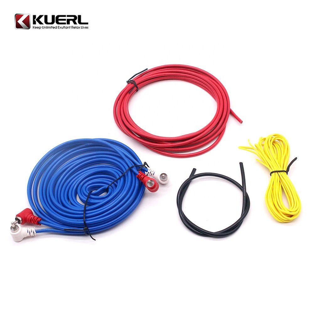 Guangzhou Factory Kuer Wholesale 16GA Cable Kit Professional High Quality Car Amplifier Wiring Kit
